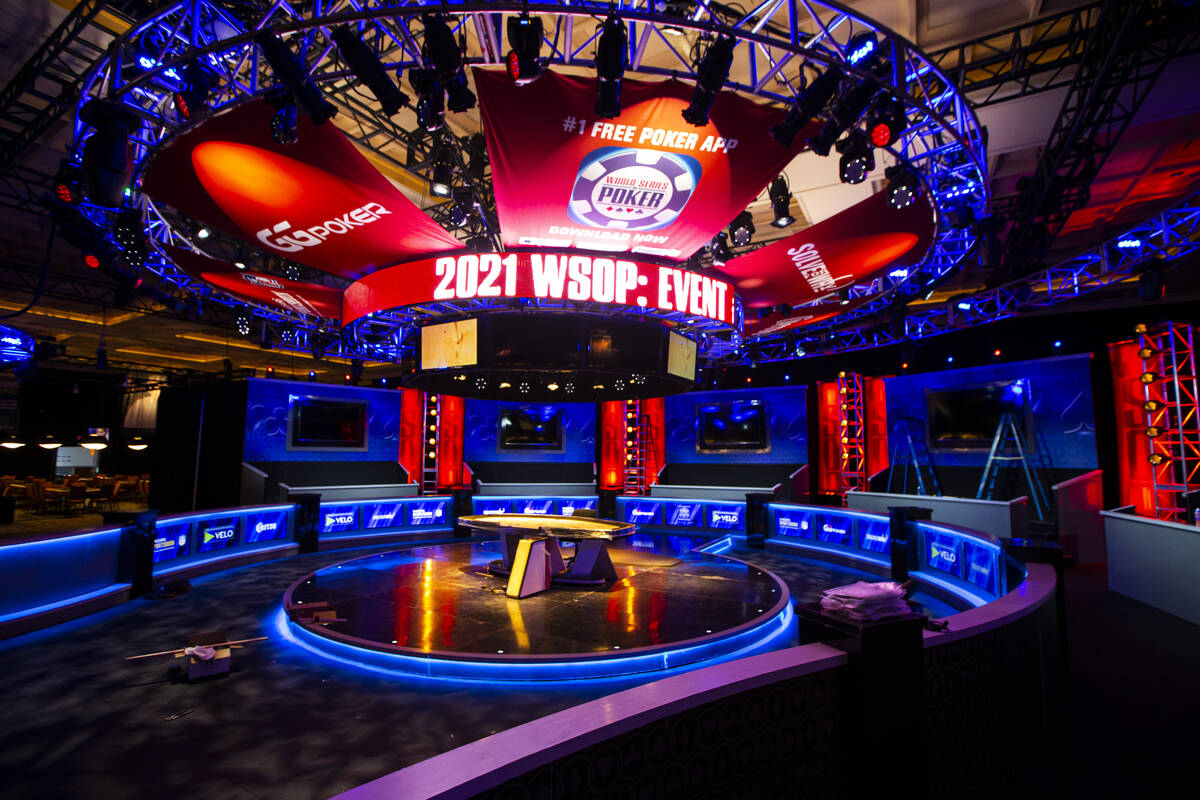 The final table is pictured ahead of the World Series of Poker at the Rio in Las Vegas on Tuesd ...