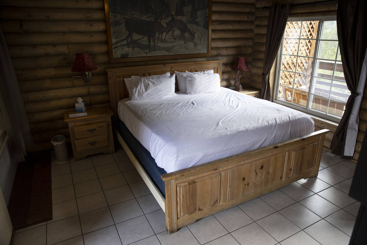 The interior of a cabin at the Mt. Charleston Lodge in Las Vegas, Friday, Sept. 24, 2021. (Erik ...