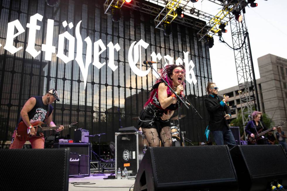 Leftover Crack performs during the Punk Rock Bowling Music Festival at the Downtown Las Vegas E ...