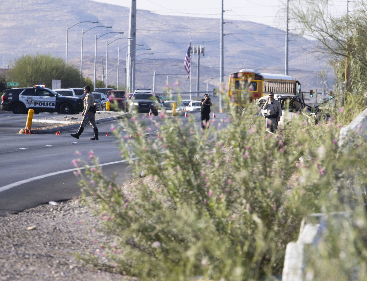 The Metropolitan Police Department investigates a fatal crash at the intersection of Durango Dr ...