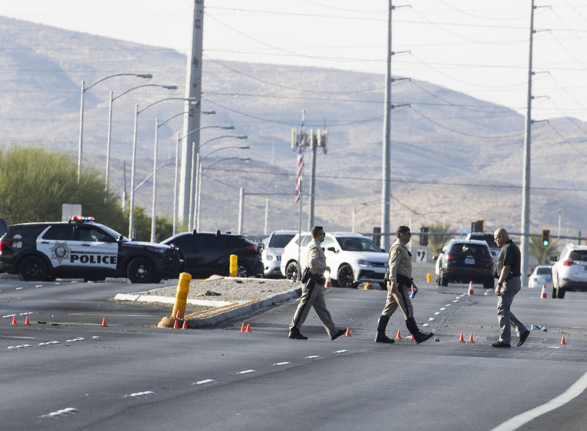 The Metropolitan Police Department investigates a fatal crash at the intersection of Durango Dr ...