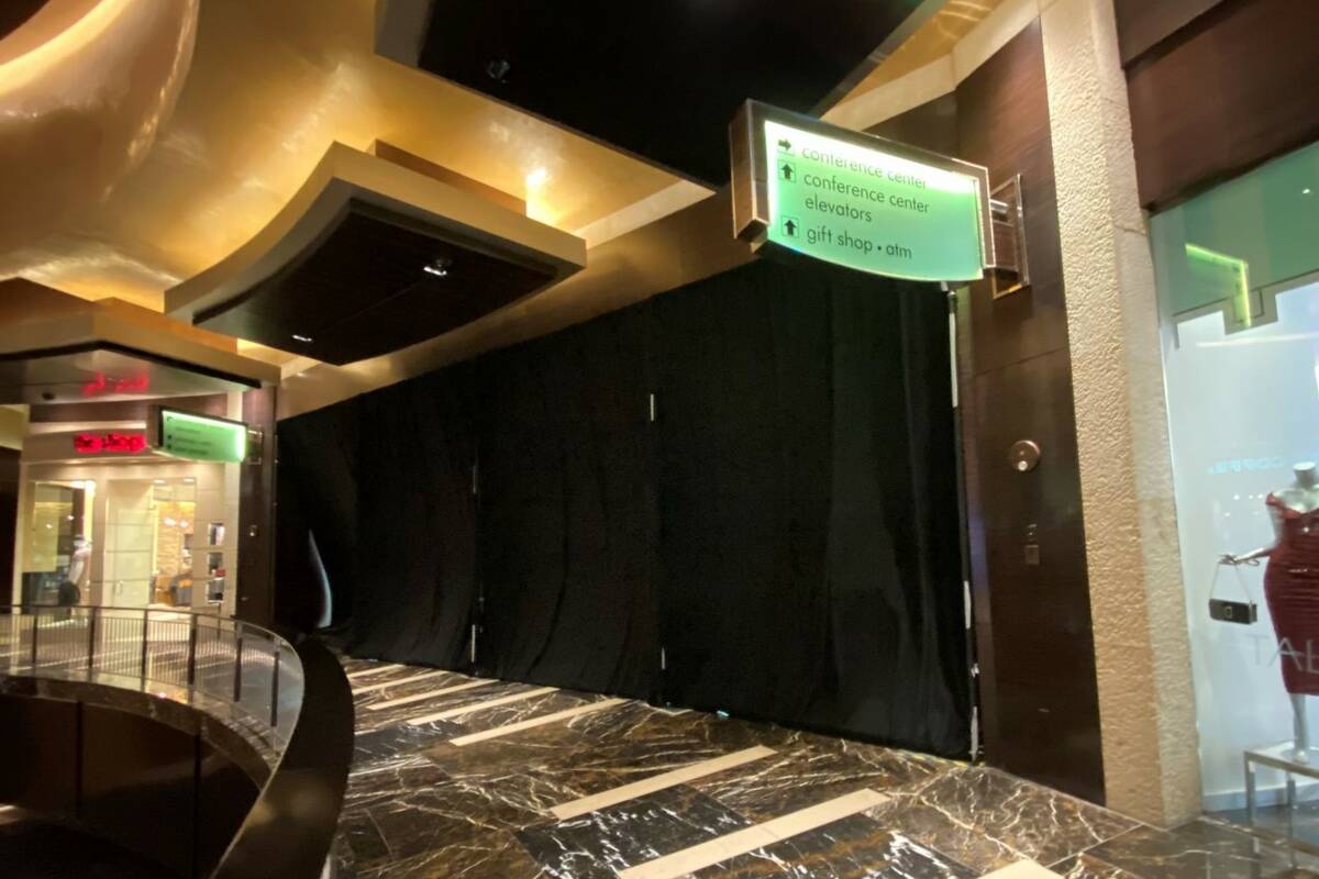 What's behind this drape? The curtained-off entrance to Red Rock Resort's convention area is sh ...