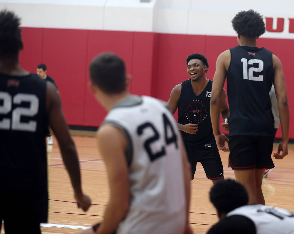 UNLV guard Bryce Hamilton during practice at the Mendenhall Center in Las Vegas Wednesday, Sept ...
