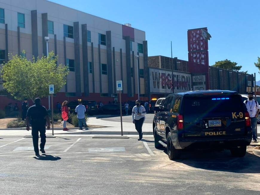 Las Vegas police respond to break up a series of fights at Western High School at 4601 W. Bonan ...