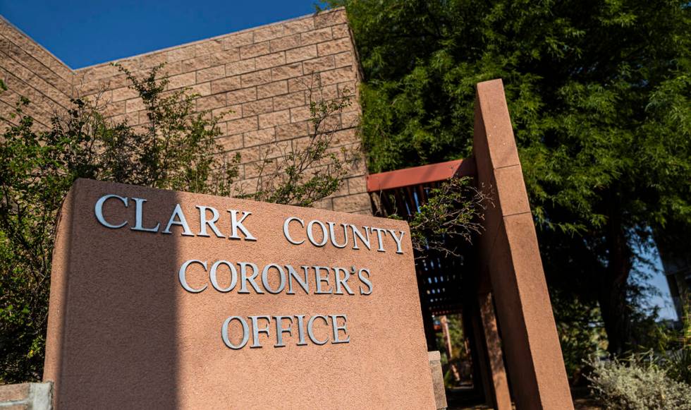 The Clark County Coroner’s office on Monday, Sept. 27, 2021, in Las Vegas. (Benjamin Hag ...