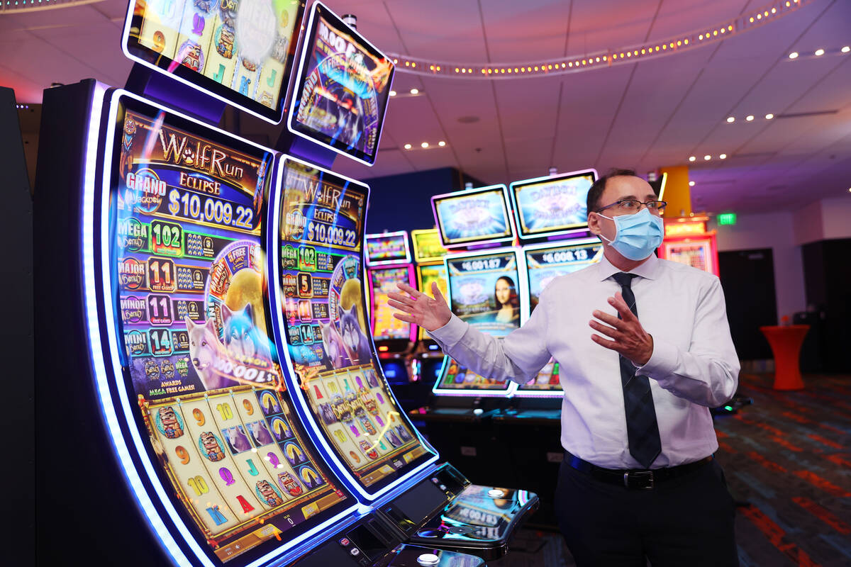 Chief Operating Officer of Gaming for IGT Nick Khin, gives a tour of new gaming technology at t ...