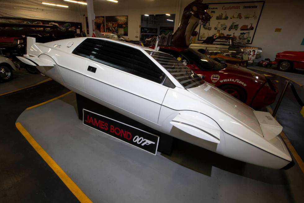 A James Bond film Lotus Espirit Submarine Car is showcased at the Hollywood Cars Museum in Las ...
