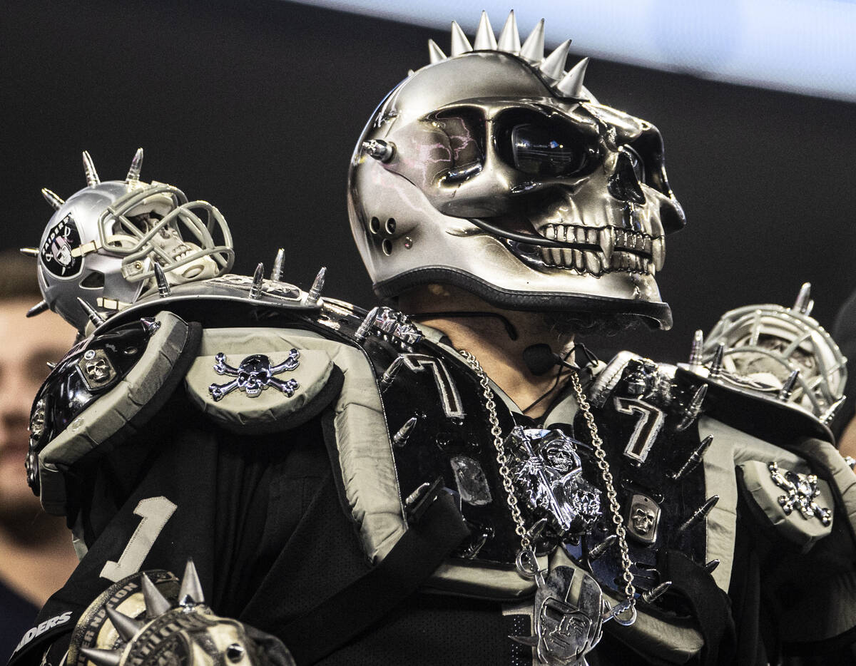 Raiders fans in the second half during an NFL football game against the Los Angeles Chargers on ...