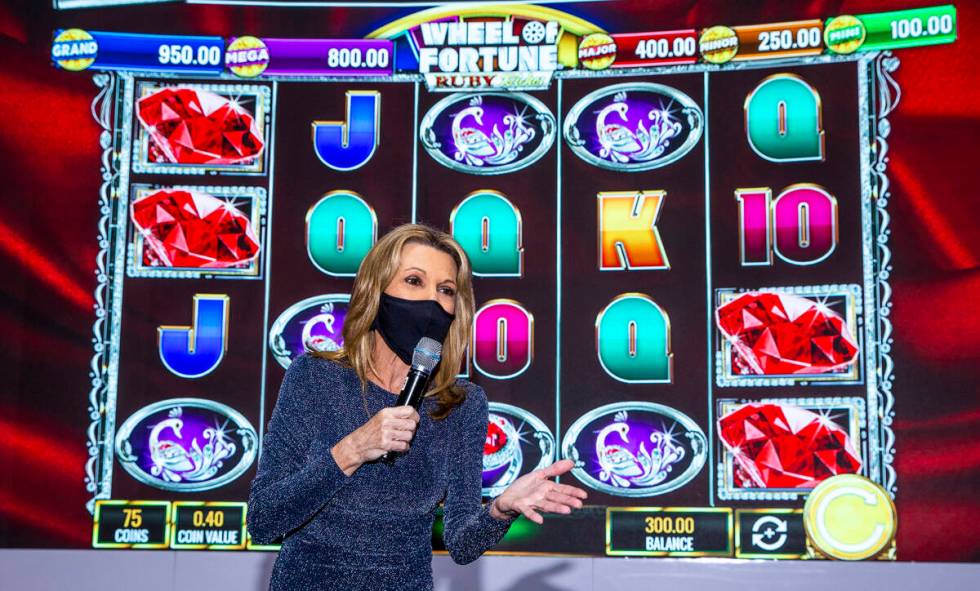 Wheel of Fortune competition host Vanna White introduces the online game in the IGT display spa ...