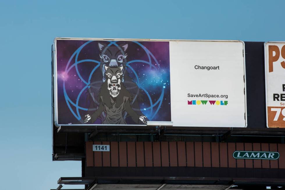 Billboard by Changoart (Christopher DeVargas for Meow Wolf) 3305 S Decatur Blvd