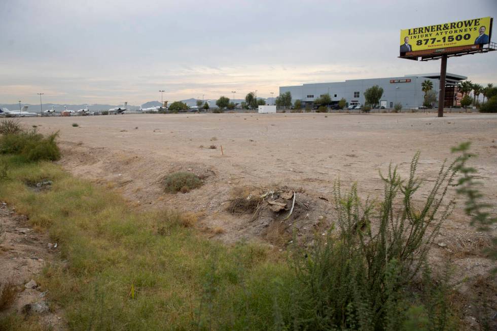 A vacant lot on Las Vegas Boulevard and adjacent to McCarran International Airport in Las Vegas ...