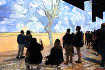 Guests attend "The Original Immersive Van Gogh Exhibit Las Vegas" at Lighthouse Las Vegas at th ...