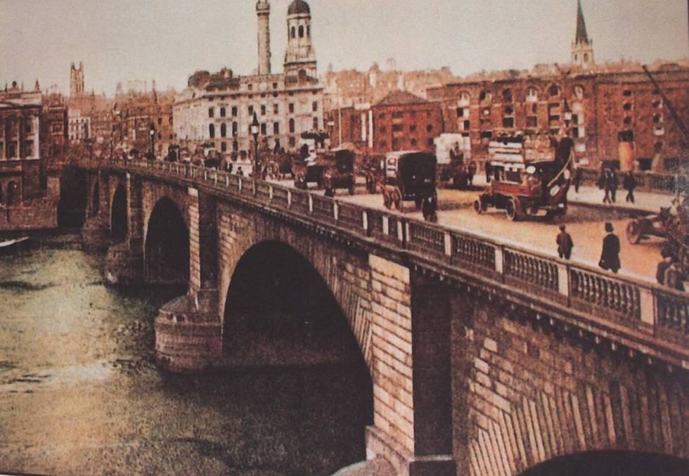 A print of old London Bridge on the wall of the visitor's center at Lake Havasu. (Review-Journa ...