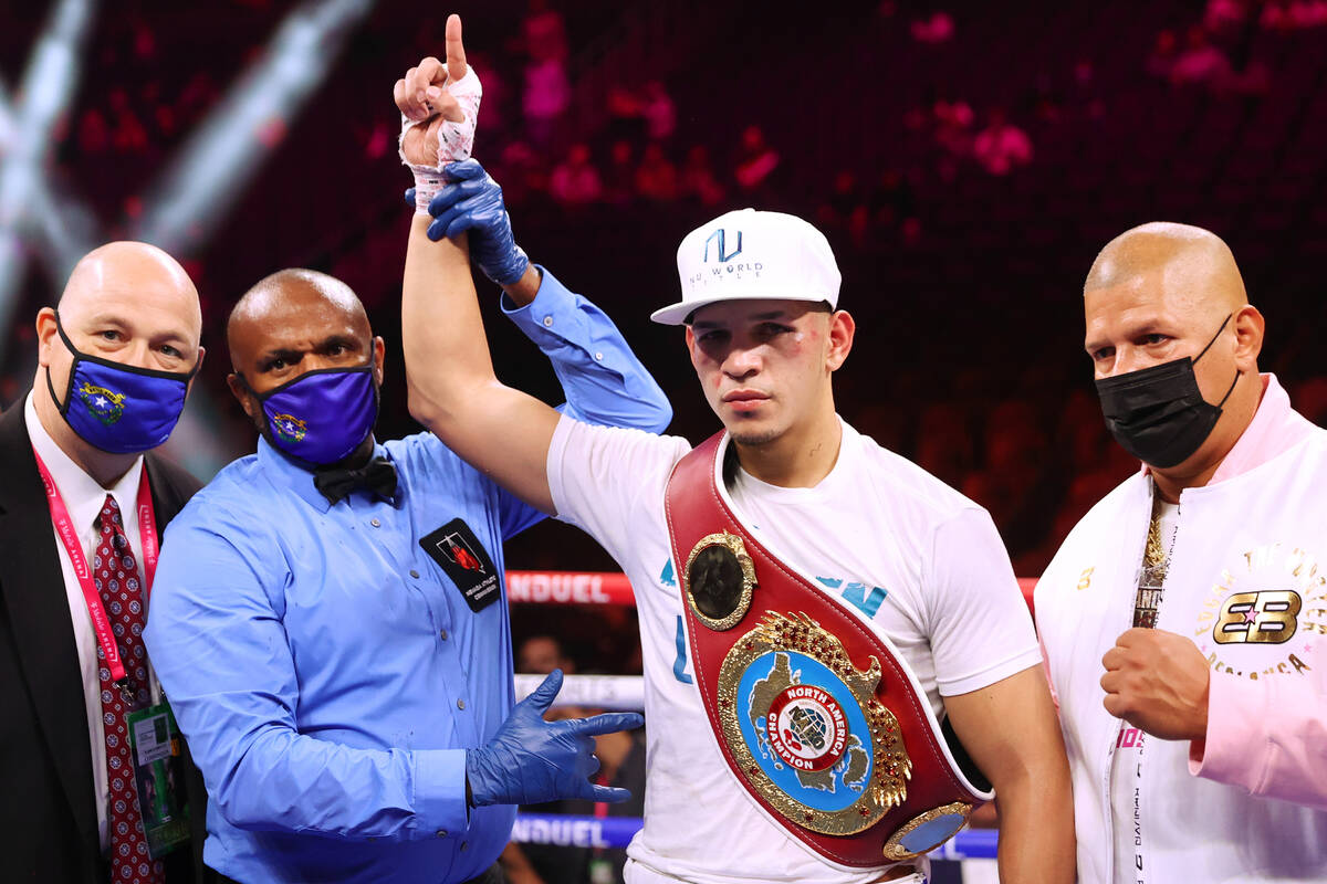 Edgar Berlanga is announced the winner by way of unanimous decision against Marcelo Esteban Coc ...