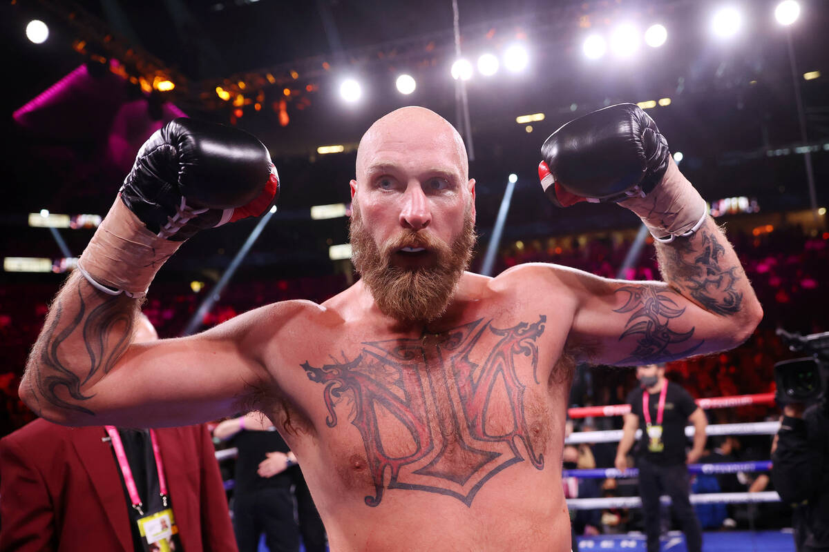 Robert Helenius poses after his win by way of technical knockout in the sixth round of a heavyw ...