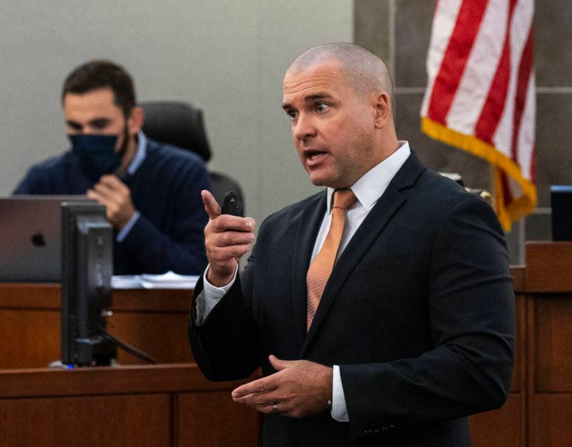 Prosecutor John Giordani delivers his closing arguments during Cortrayer ZoneÕs, 38, and M ...