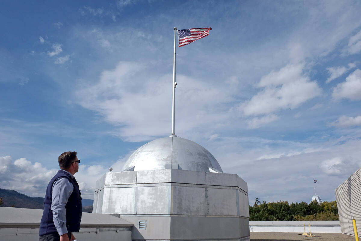 Facilities manager Jon Vietti looks up at the dome atop the legislative building in Carson City ...
