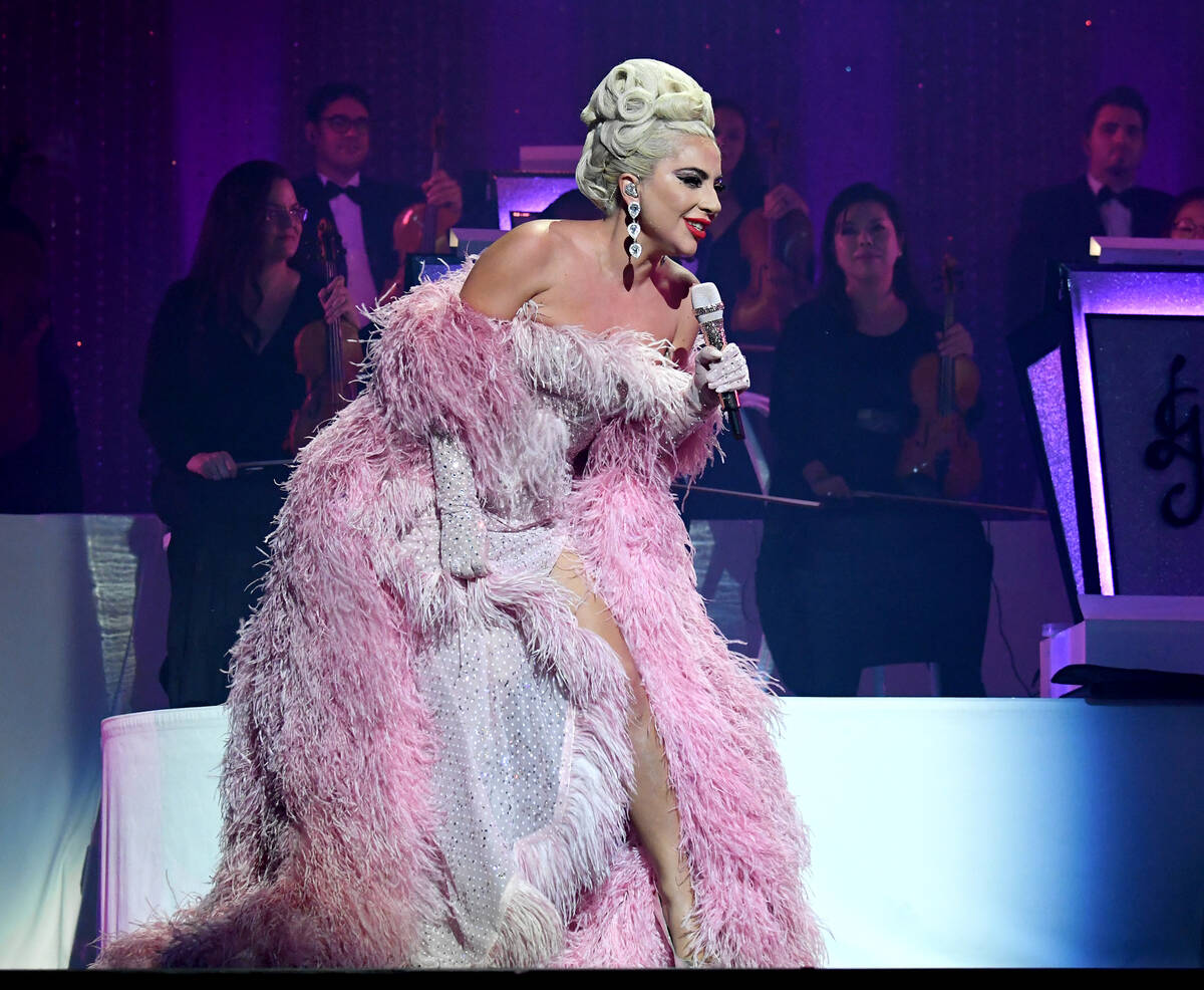 Lady Gaga performs during her 'JAZZ & PIANO' residency at Park Theater at Park MGM on October 1 ...