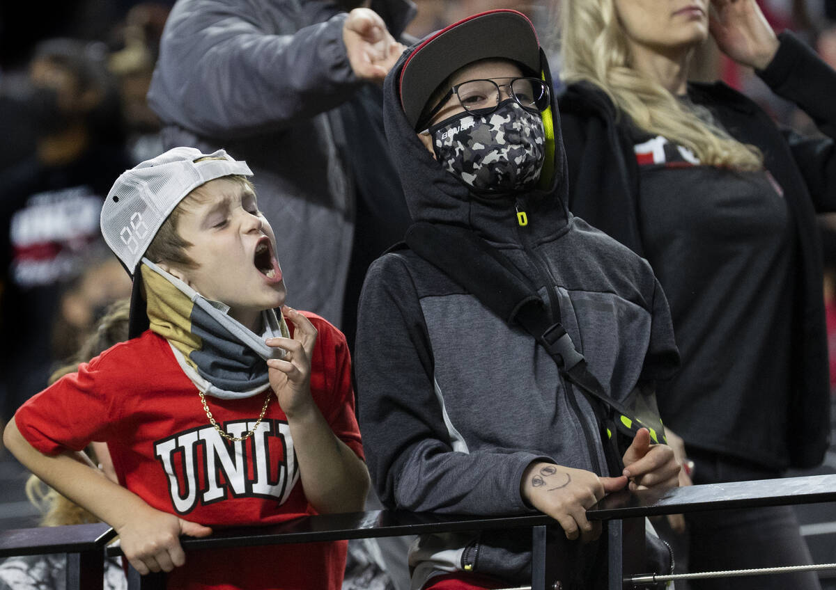 UNLV fans are despondent after losing to Utah State at the end of an NCAA college football game ...