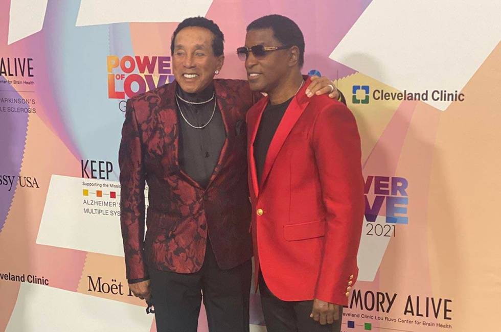 Smokey Robinson and Kenny "Babyface" Edmonds are shown on the red carpet of the 25th Keep Memor ...