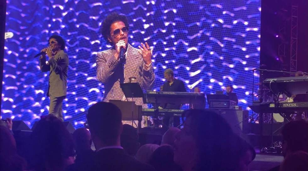 Bruno Mars is shown during his introduction of Kenny "Babyface" Edmonds at the 25th Keep Memory ...