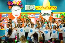 Members of the Wendell P. Williams Singing Eagles Choir perform during a Hispanic Heritage Mont ...