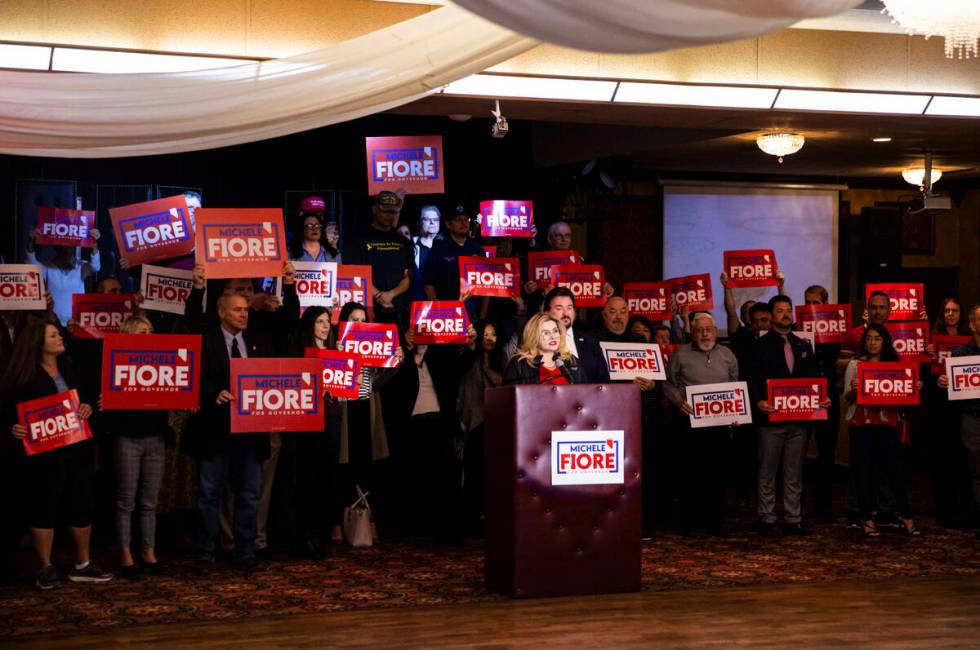 Las Vegas Councilwoman Michele Fiore announces her gubernatorial campaign at the Italian Americ ...