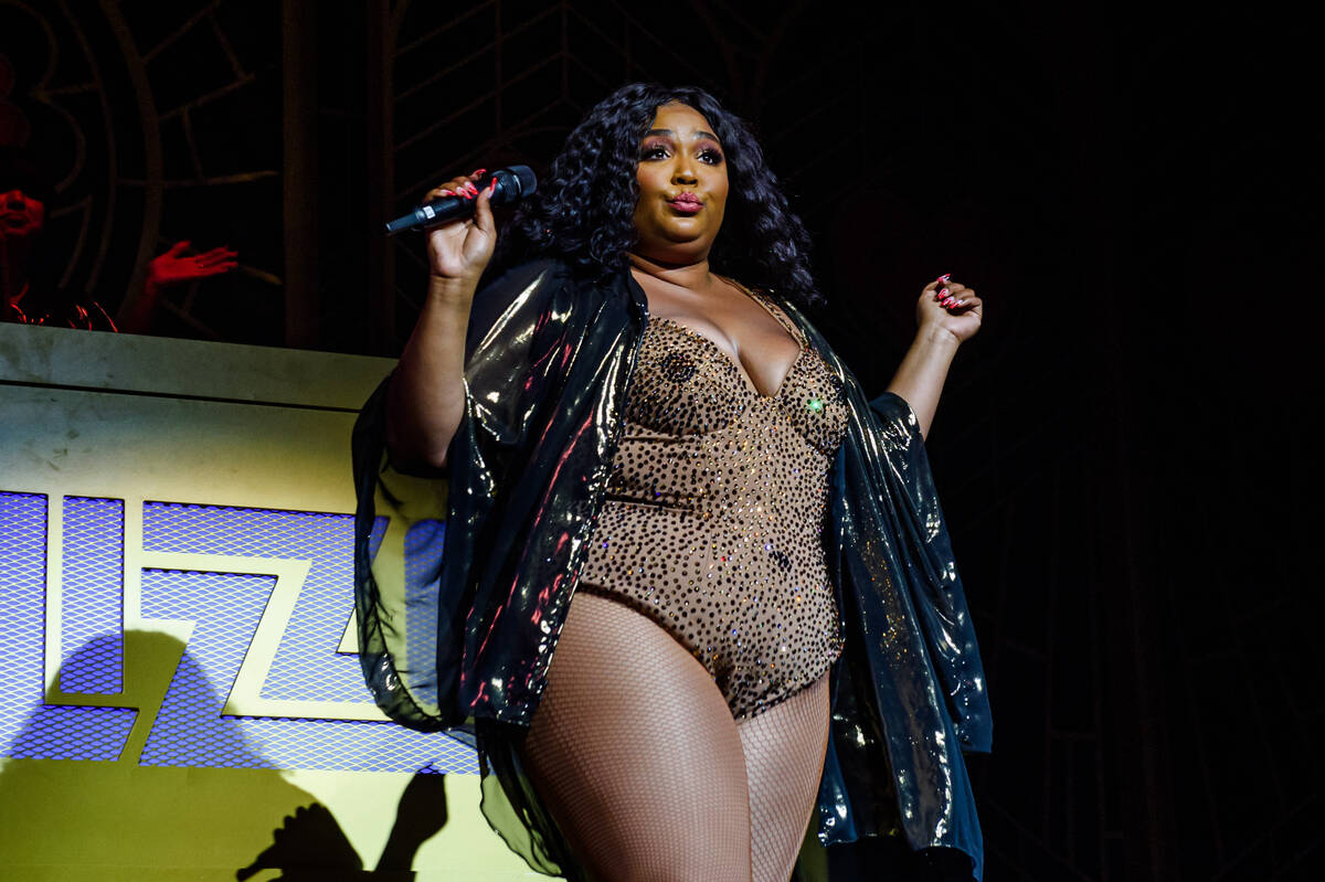 Lizzo is shown performing her sold-out show at the Chelsea at the Cosmopolitan of Las Vegas on ...