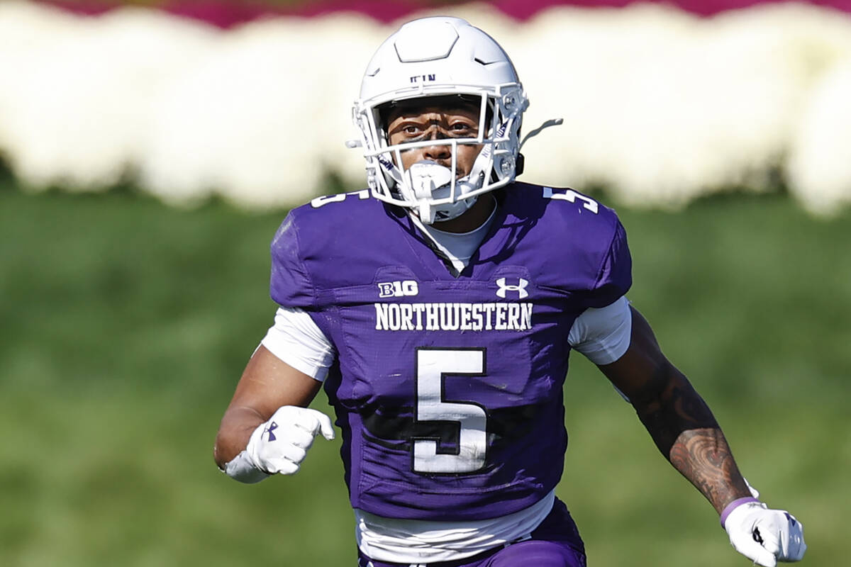 Northwestern Wildcats wide receiver Stephon Robinson Jr. (5) runs on the field during the secon ...