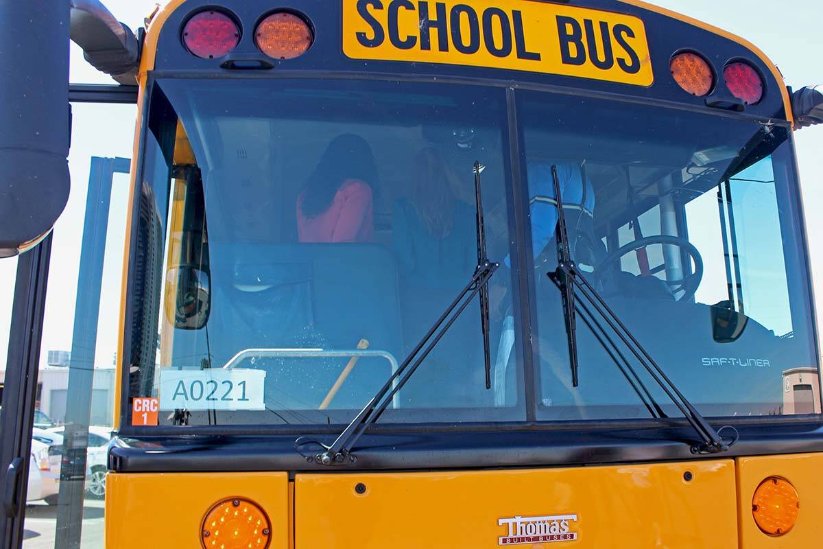 Clark County School Distict school bus (Gabriella Benavidez/Las Vegas Review-Journal) @latina_ish