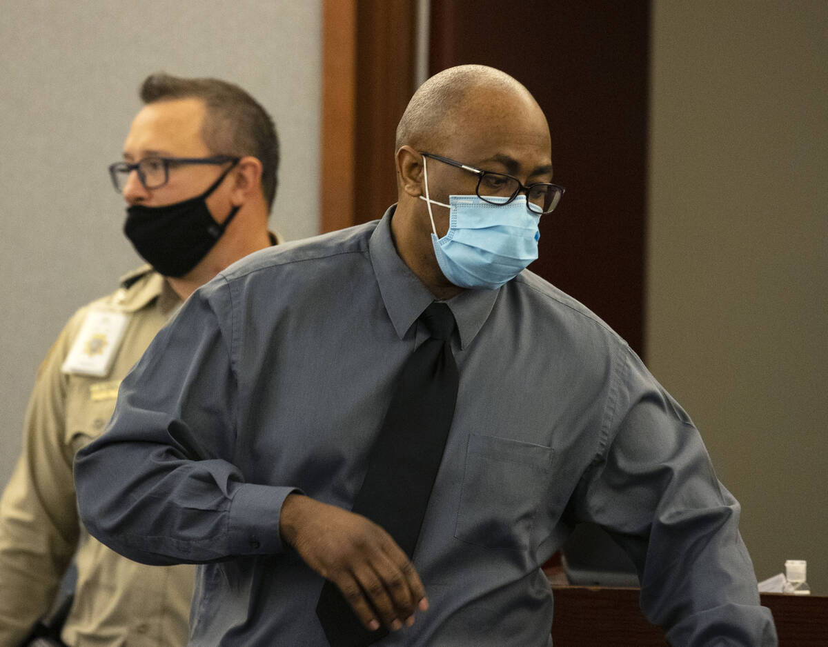 Cortrayer Zone led into the courtroom during his murder trial at the Regional Justice Center, o ...