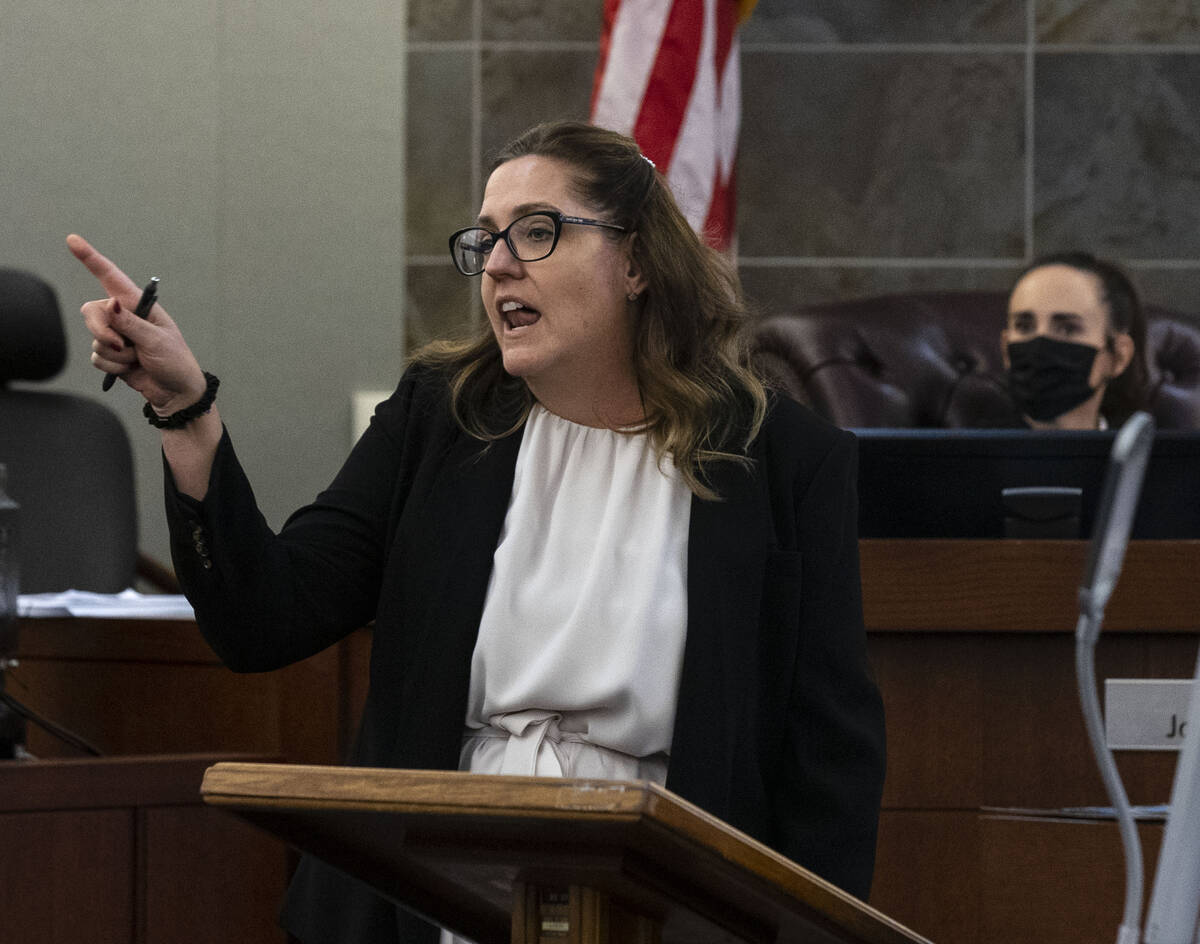 Defense attorney Betsy Allen delivers her closing arguments for the sentencing phase of a jury ...