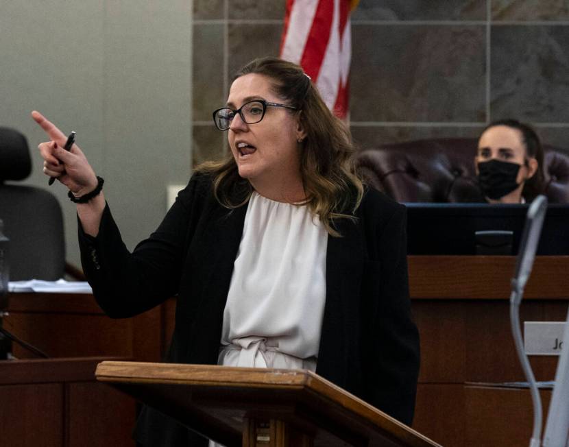 Defense attorney Betsy Allen delivers her closing arguments for the sentencing phase of a jury ...