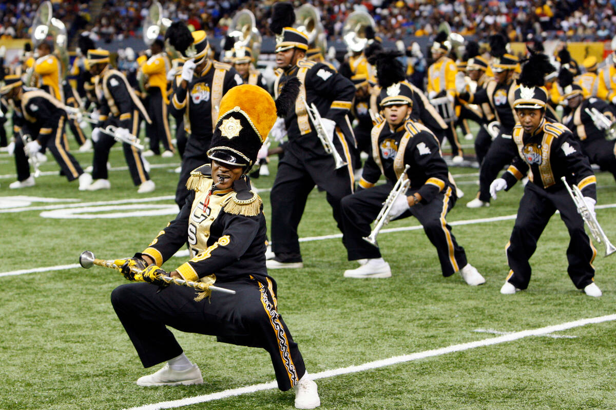 Grambling State's band performs during halftime of their NCAA Bayou Classic NCAA college footba ...