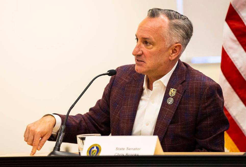 State Sen. Chris Brooks, D-Las Vegas, speaks during a roundtable discussion with Energy Secreta ...