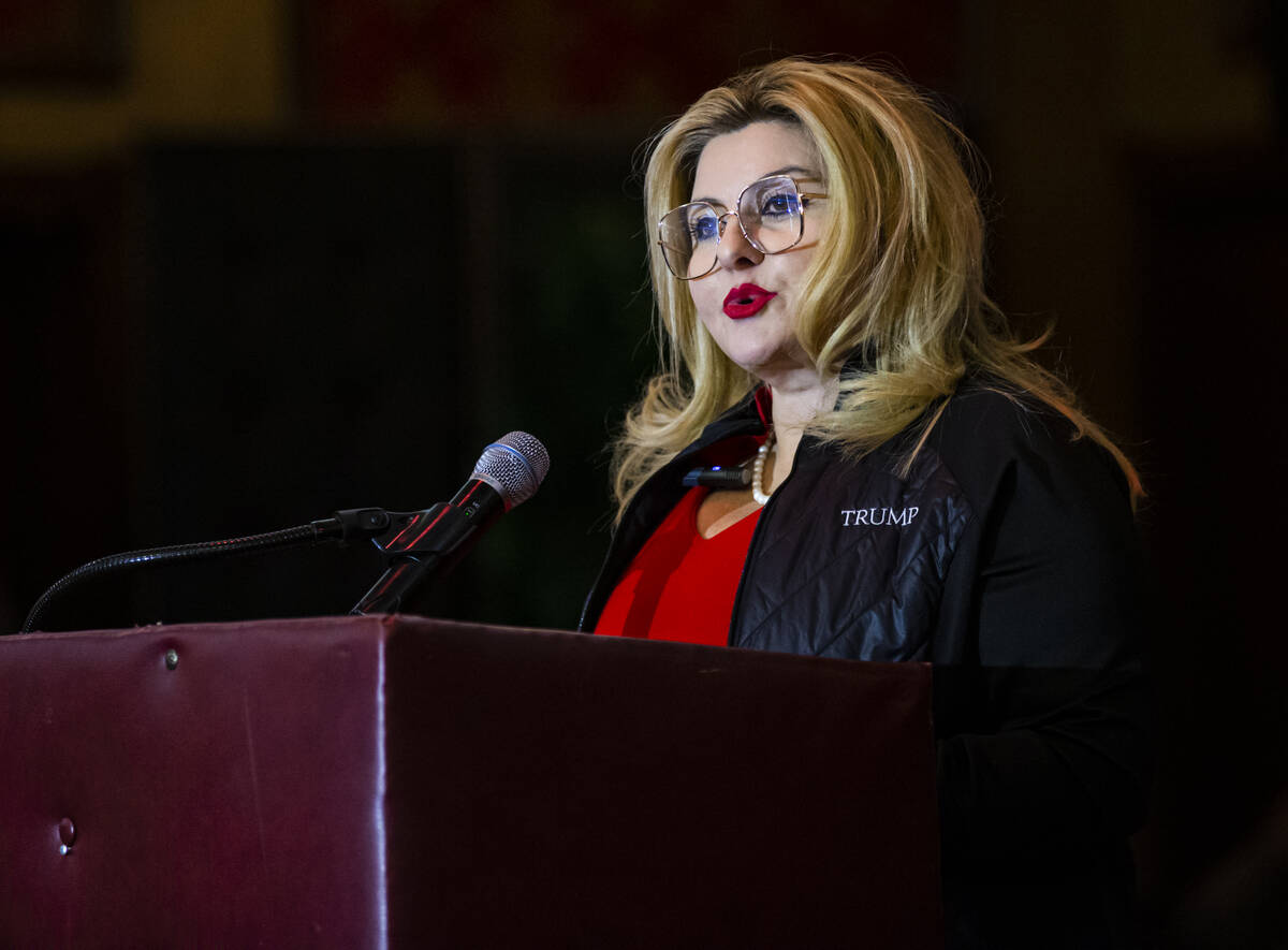 Las Vegas Councilwoman Michele Fiore announces her gubernatorial campaign at the Italian Americ ...