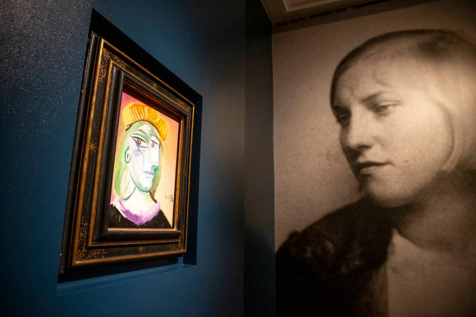 Pablo Picasso's "Femme au beret rouge-orange" is on display at the Bellagio Gallery of Fine Art ...
