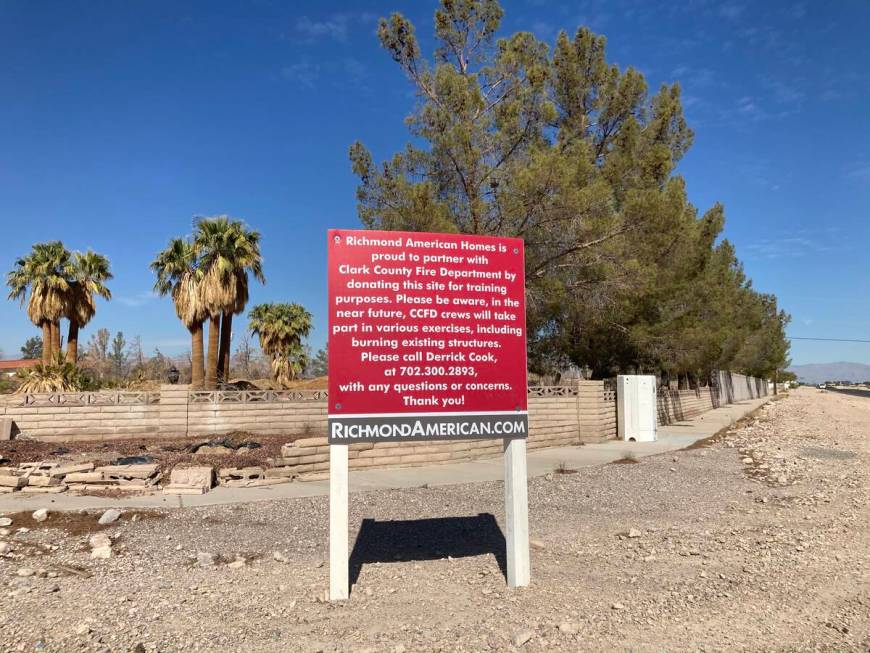 A sign from Richmond American Homes is seen on Valley View Boulevard north of Cactus Avenue in ...