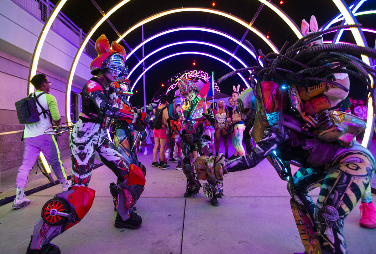 during the second day of the Electric Daisy Carnival at the Las Vegas Motor Speedway on Sunday, ...