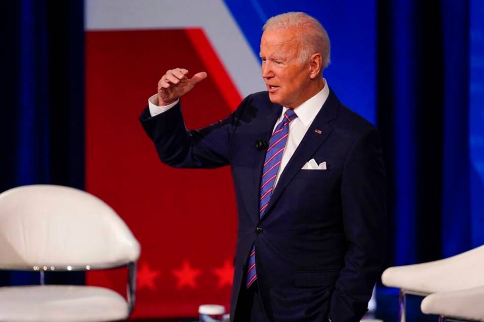 President Joe Biden participates in a CNN town hall at the Baltimore Center Stage Pearlstone Th ...