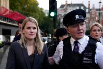 Facebook whistleblower Frances Haugen leaves after giving evidence to the joint committee for t ...