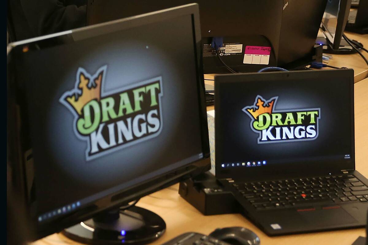 This Jan. 15, 2020, file photo shows the DraftKings offices at Town Square in Las Vegas. (Erik ...