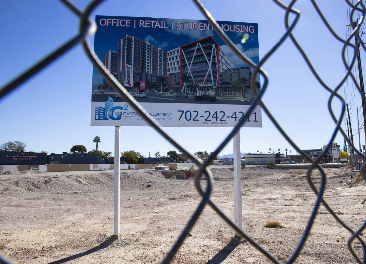 A plot of land near UNLV where G2 Capital Development plans to build a $200 million project wit ...