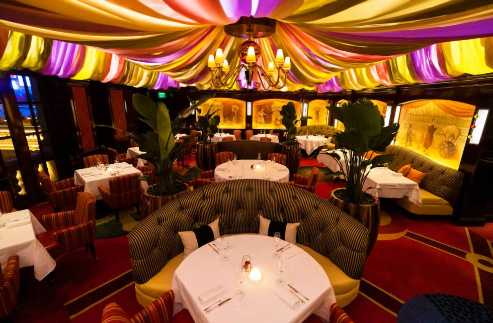 Le Cirque on Wednesday, Oct. 27, 2021, at Bellagio, in Las Vegas. (Benjamin Hager/Las Vegas Rev ...