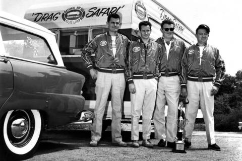 Chic Cannon, second from left, is the only surviving member of the original NHRA Drag Safari, n ...