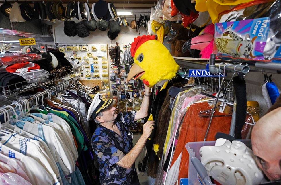 American Costumes owner Martin Howard at his store in Las Vegas on Tuesday, Oct. 19, 2021. (Ben ...