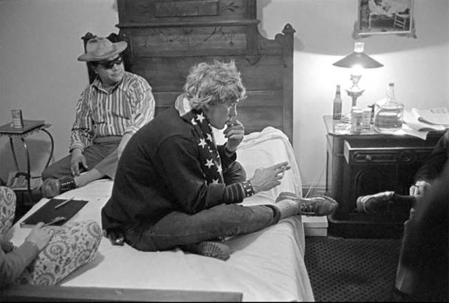 Author Hunter S. Thompson, in the wig, with Oscar Zeta Acosta, the Mexican American attorney wh ...