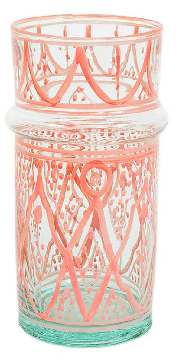 3. Moroccan Glass Vase Blush Flowers will beg to sit in this wonderfully complex hand-painted p ...