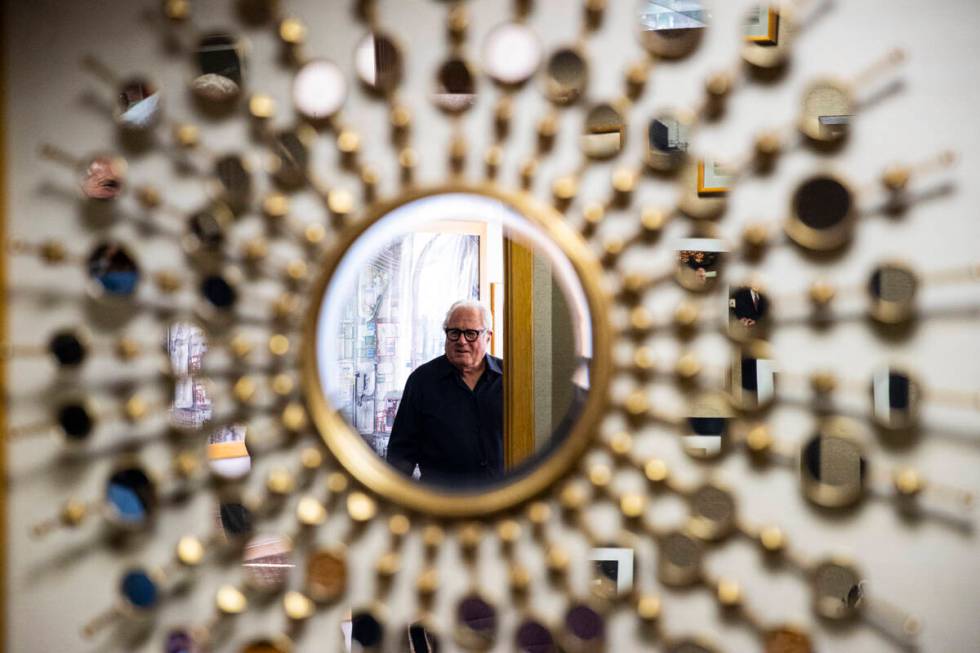Kenny Epstein, owner of the El Cortez, is reflected in a mirror in the executive offices of the ...