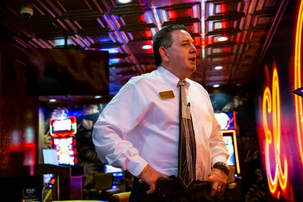 El Cortez slot director Rick Ronca speaks in the high limit room at historic hotel-casino in do ...